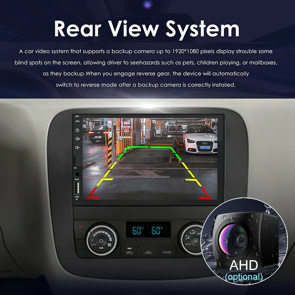 XIMA 7 "2Din Universal Android auto Radio de coche MP5 pantalla táctil vídeo Multimedia Caplay Mirror Link FM cámara estéreo BT USB SWC 5