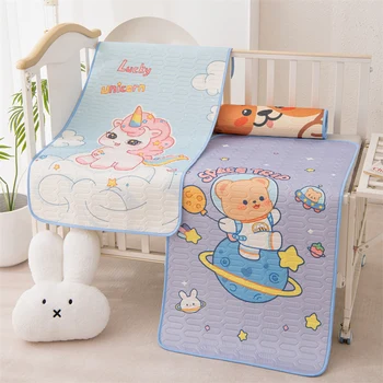 2 pz/set Tappetini rinfrescanti estivi per bambini Scuola materna Pausa pranzo Tappetini morbidi per bambini Modelli simpatici cartoni animati Lenzuolo Pat Cuscino