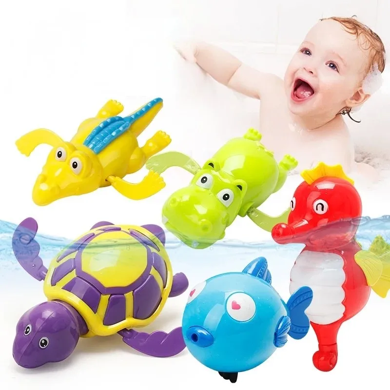 

1PC Baby Bath Toys Bathing Cute Swimming Turtle Crocodile Pool Beach Clockwork Water Toy For Kids Children Water Playing Toys