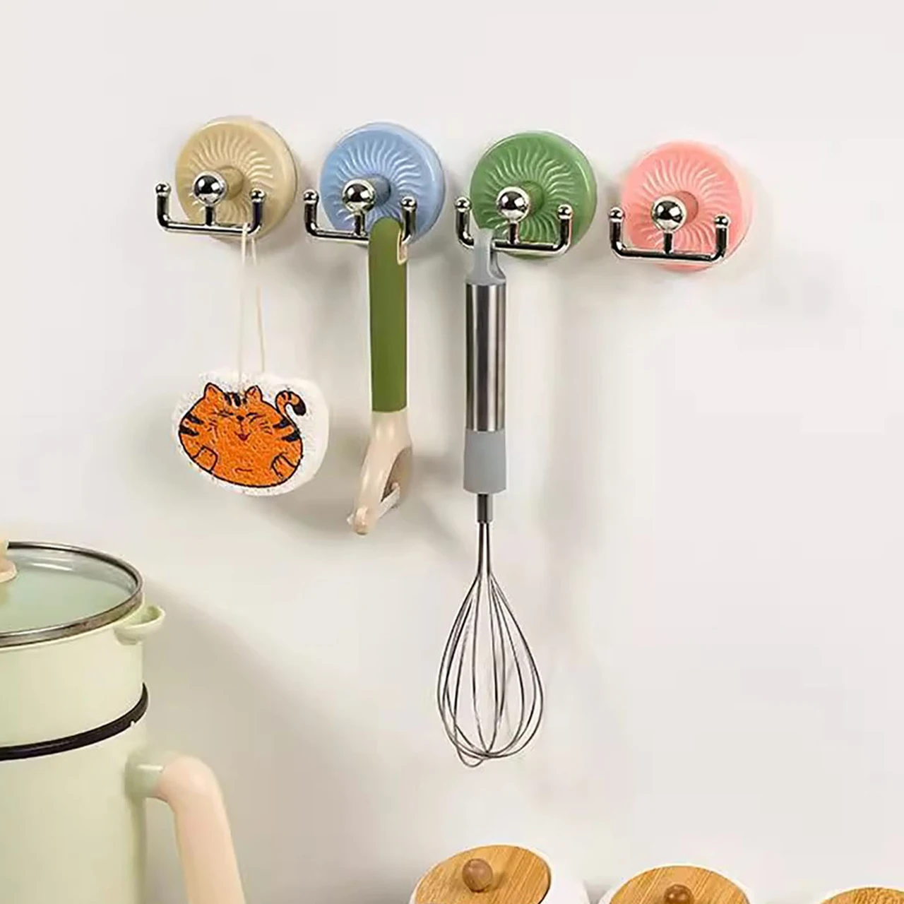 2pcs Double-ended Suction Cup Hook Multi Purpose Key Towel Organizer Holder Punch Bathroom Kitchen Space Saving Storage Rack