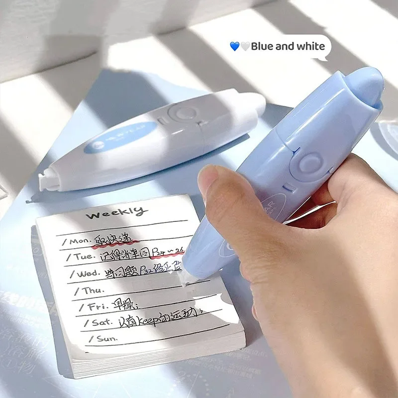 1 Piece Simplicity Correction Tape Blue White Solid Color Series Stationery Correction Tape for Kids School