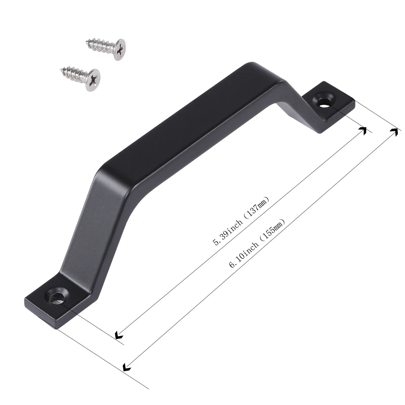 Barn Door Pull Handle Heavy Duty Black Iron Sliding Push Pulls Gate Shed Garage Cabinet Door Handle Alloy Furniture Hardware images - 6