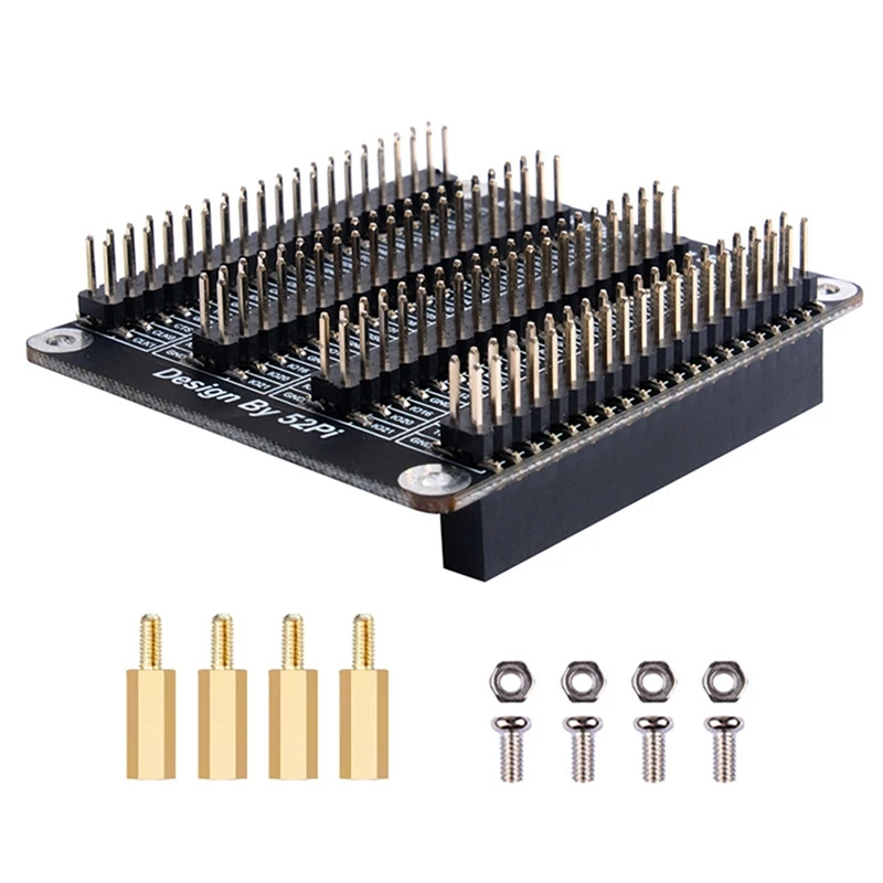 

Плата расширения GPIO PCB для Raspberry Pi 40Pin, модуль мультиплексора Quad IO с винтами 4B/3B + Многофункциональный модуль
