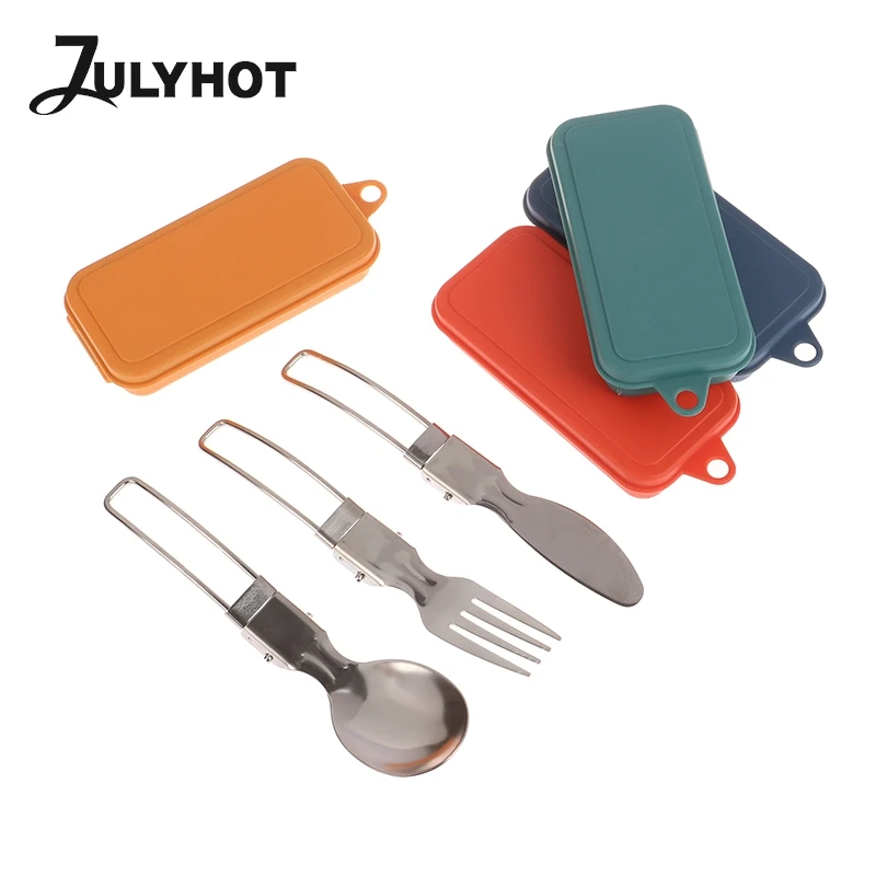 

3 шт./коробка, складные столовые приборы из нержавеющей стали 304