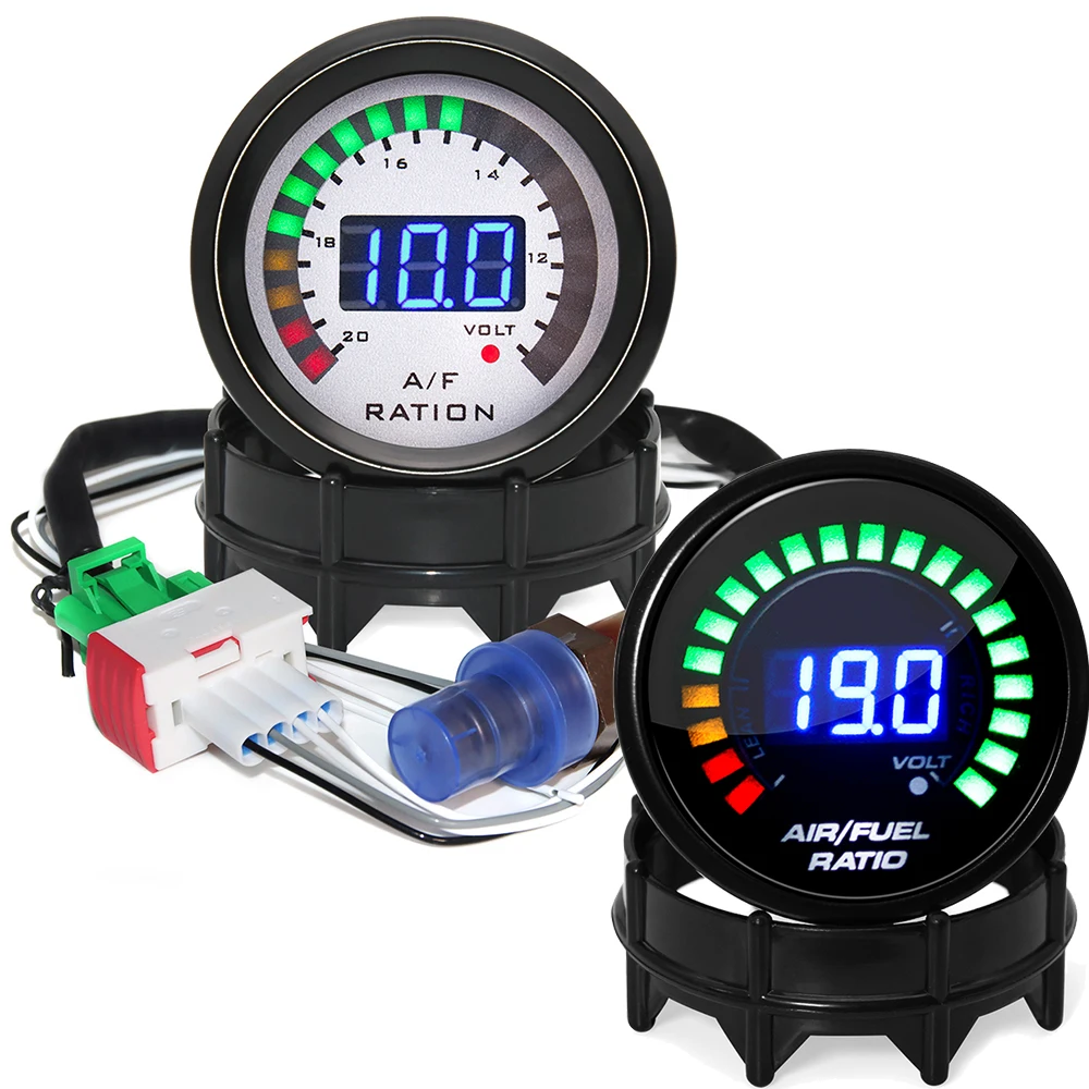 2 in 1 Meter Voltage Digital Air Fuel Ratio Gauge for 12V Car Voltmeter  with Narrowband O2 Oxygen Sensor Car Gauge AFR Gauge - AliExpress