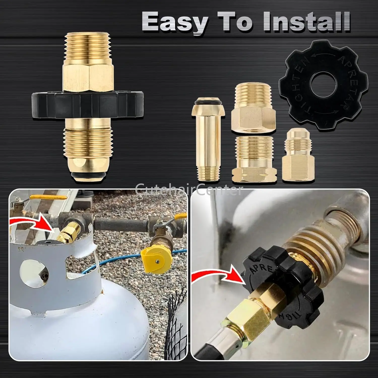 Soft Nose POL Propane Gas Tank Adapter Plug Brass Valve Full Flow 3/8