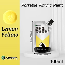 100ml Waterproof Acrylic Paint in Assorted Colors for DIY Crafts and Professional Art Projects (Lemon Yellow)