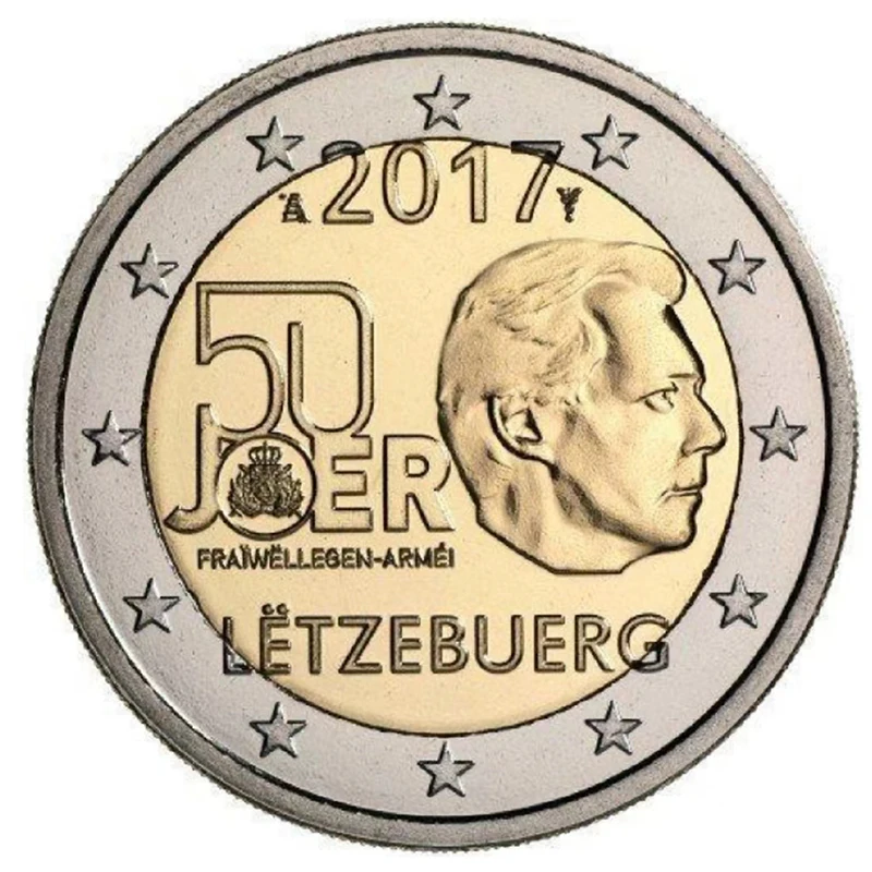 50 ° Anniversario Del Lussemburgo Del Sistema Di Servizio Militare Facoltativo Nel 2017 Moneta Commemorativa Bicolore Da 2 Euro