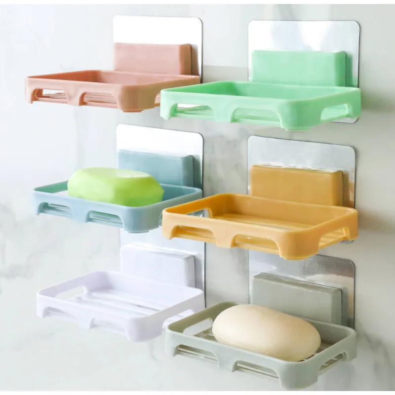 

Bathroom Supplies Bathroom Shower Soap Holder Wall Mounted Soap Dishes Box Toiletries Organizer Kitchen Storage Rack For Bath