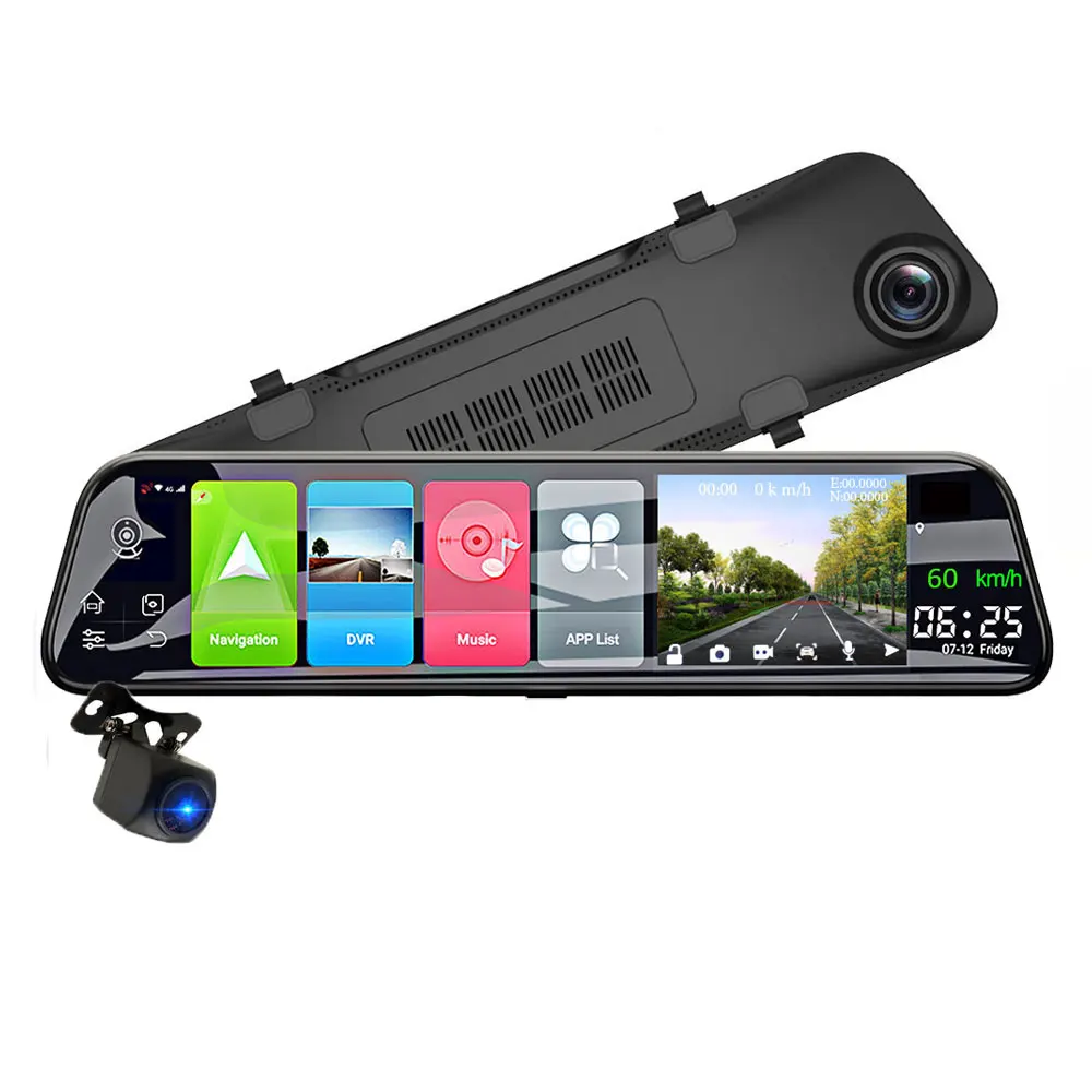 

12" 4G Car DVR 3 in 1 Android GPS NAVI Auto WiFi FHD 1080P Rearview Mirror Dash Camera Driving Video Recorder Dash cam