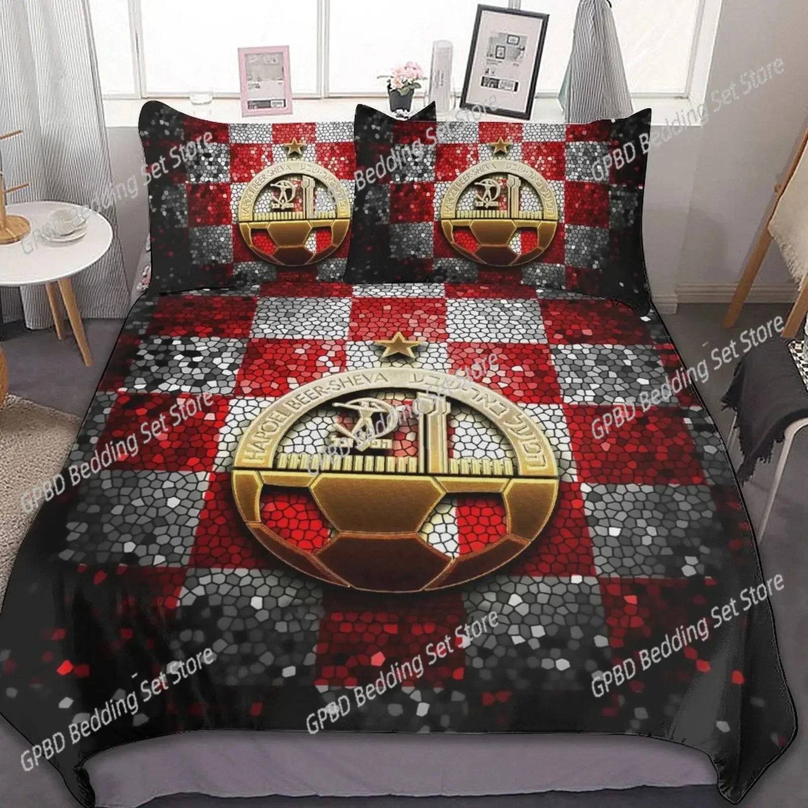 3D Printed Hapoel Beer Sheva Bedding Set Pillowcase Duvet Cover Double Twin Full Queen King Adult Kids Bedclothes Quilt Cover 5