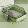 Cat Litter Box Semi-enclosed Cats Toilet Plastic Durable Pet Bedpans with Litter Scoop Anti-Splash Kitten Toilet Cat Supplies 6