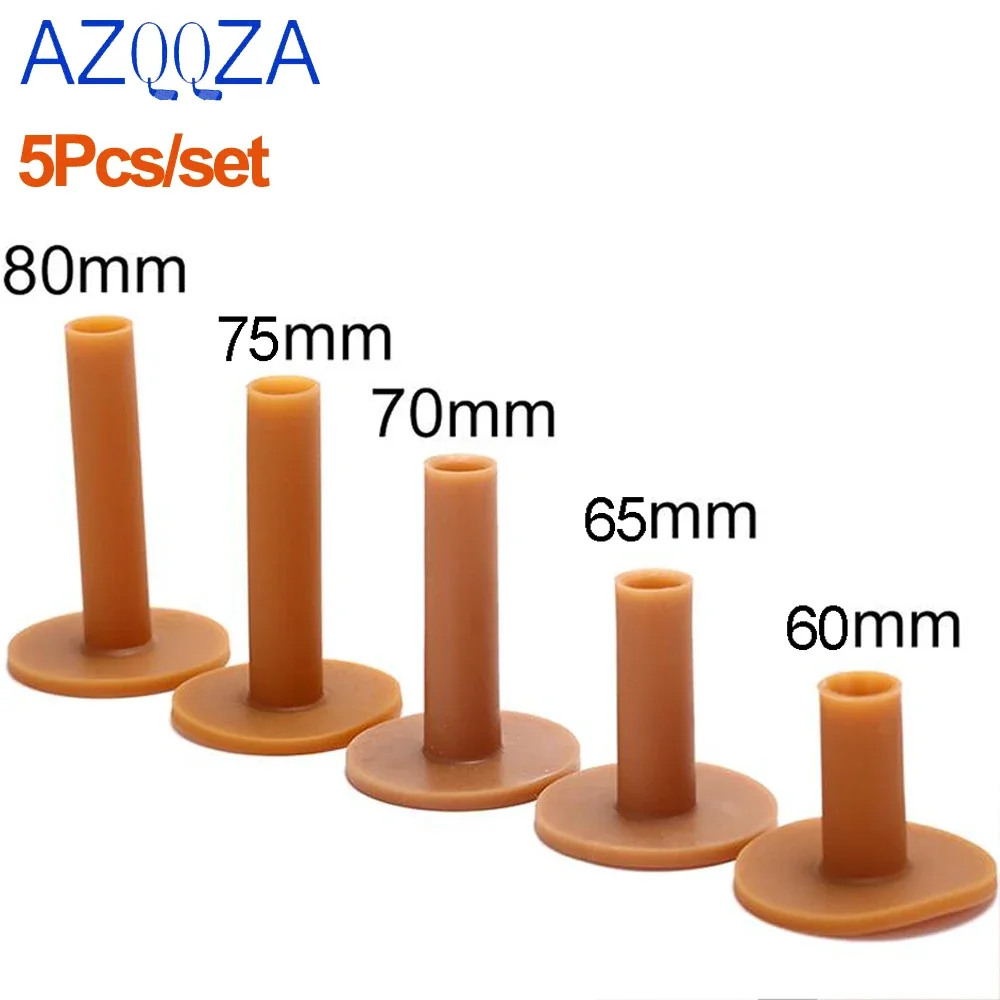 고무 골프 티 트레이닝 연습 티 매트, 골프 볼 홀 홀더, 초보자 트레이너 연습 홀더, 세트 당 5 개, 60mm, 65mm, 70mm, 75mm, 80mm