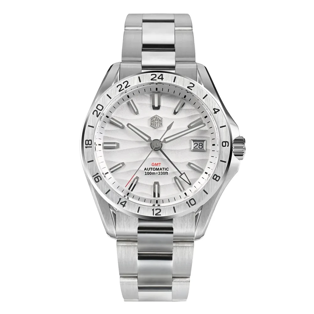 

San Martin NH34 Automatic Mechanical New 39mm Luxury Men's Business Dress GMT Watch Date Windows Waterproof 100m Luminous SN0129