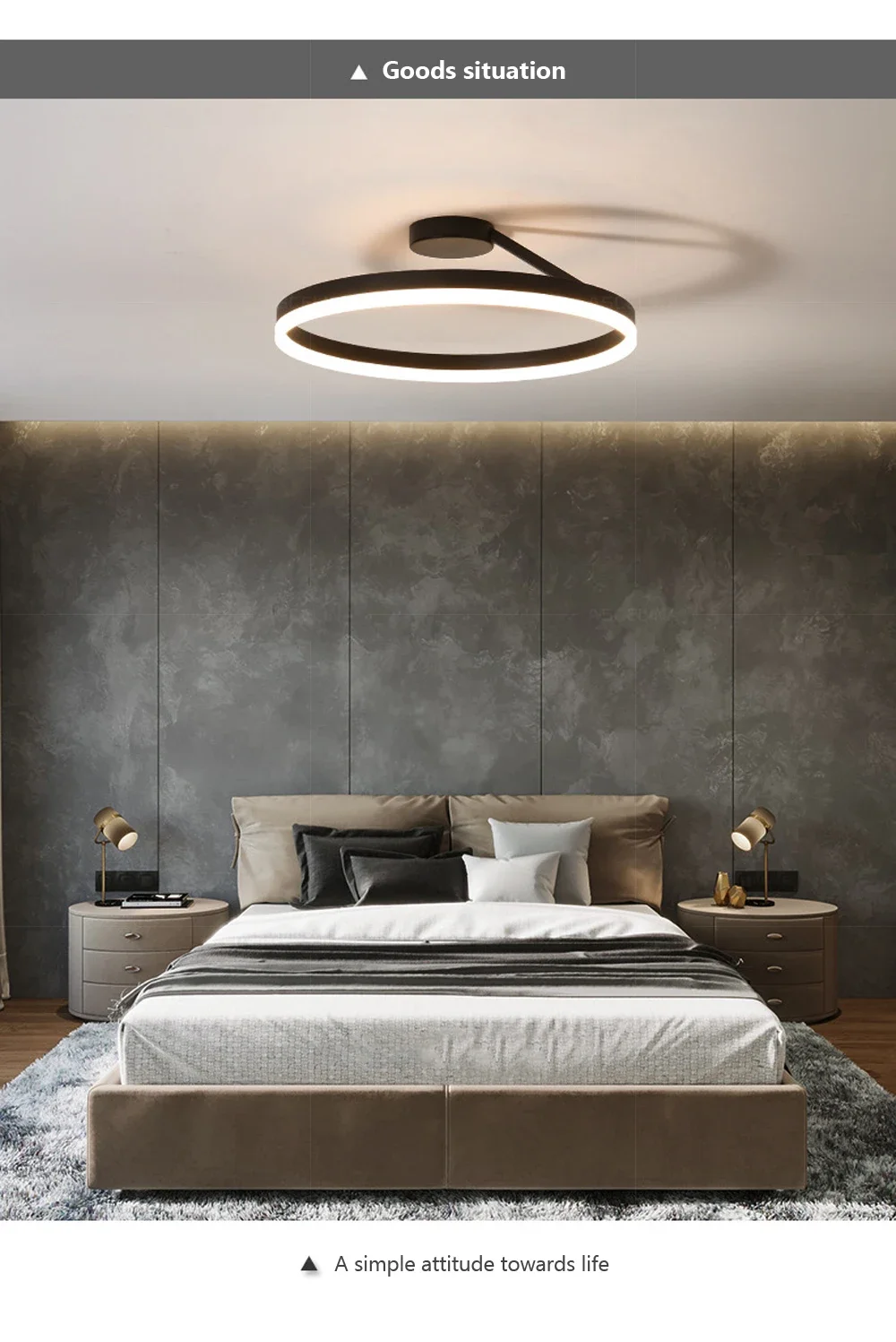 Description Picture 5 of itemModern LED Ceiling Light 60CM 76W ceiling Lamp For Living Room Bedroom Dinning Room Black White Home Indoor Led Lighing Fixtures