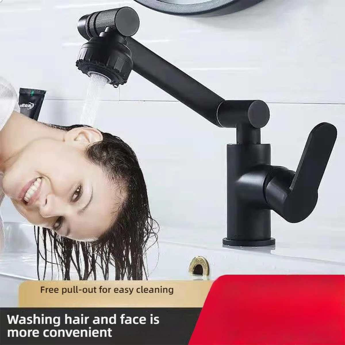 Robotic-Arm 360/1080° Rotating Faucet Dual Hot/Cold Control 3 Water Modes Kitchen Bathroom Sink Faucet Universal Installation