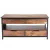Lift Top Coffee Table - 39.4" Rectangle Coffee Table with Light & USB, Brown 3