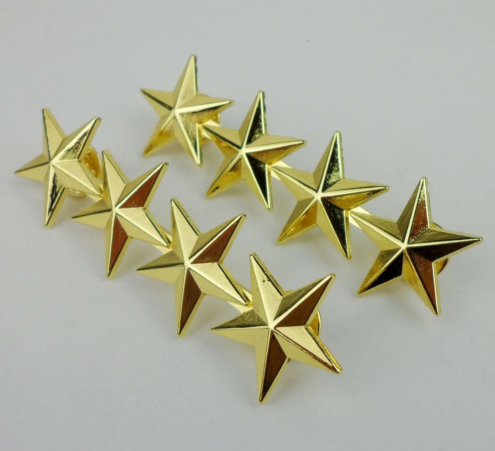 

WWII WW2 A Pair Of US Army Officer 4 Stars General Rank Badges Pin Golden- US279