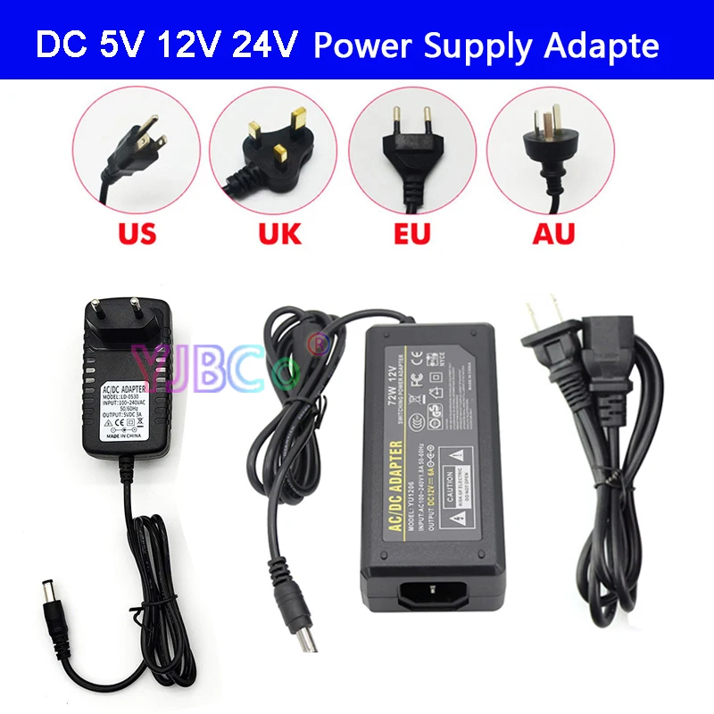 

DC 5V 12V 24V Lighting LED Power Adapter with plug AC100-240V to DC 5V 12V 24V 1A 2A 3A 5A 6A 7A 8A 10A LED Strip Power Supply