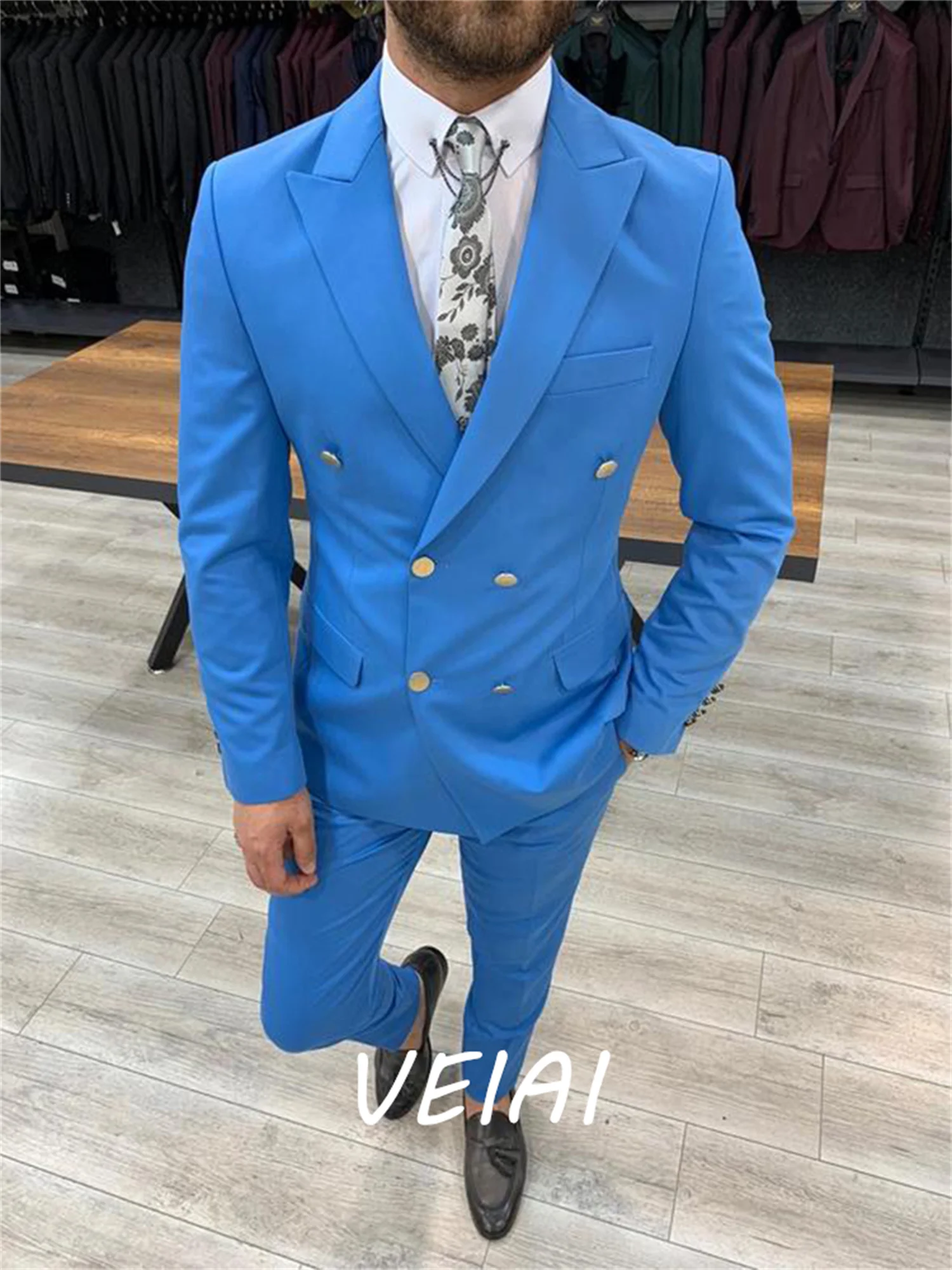 

2022 New Style Men's Business Suits Double Breasted Bridegroom Formal Party Men Suits 2 Pieces(Jacket+Pant )traje de novio