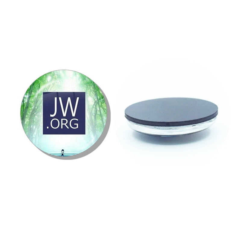 thumbnail image 1 of Imán para refrigerador de los testigos de Jehová de JW.ORG, 30 mm, cabujón de vidrio, pegatinas magnéticas para refrigerador, soporte para notas, decoración del hogar, regalo, 1 of 5