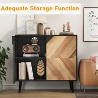 Storage Cabinet with Shelf & Doors, Modern Freestanding Console Accent Sideboard Buffet for Dining Room, Living Room, Entryway 3