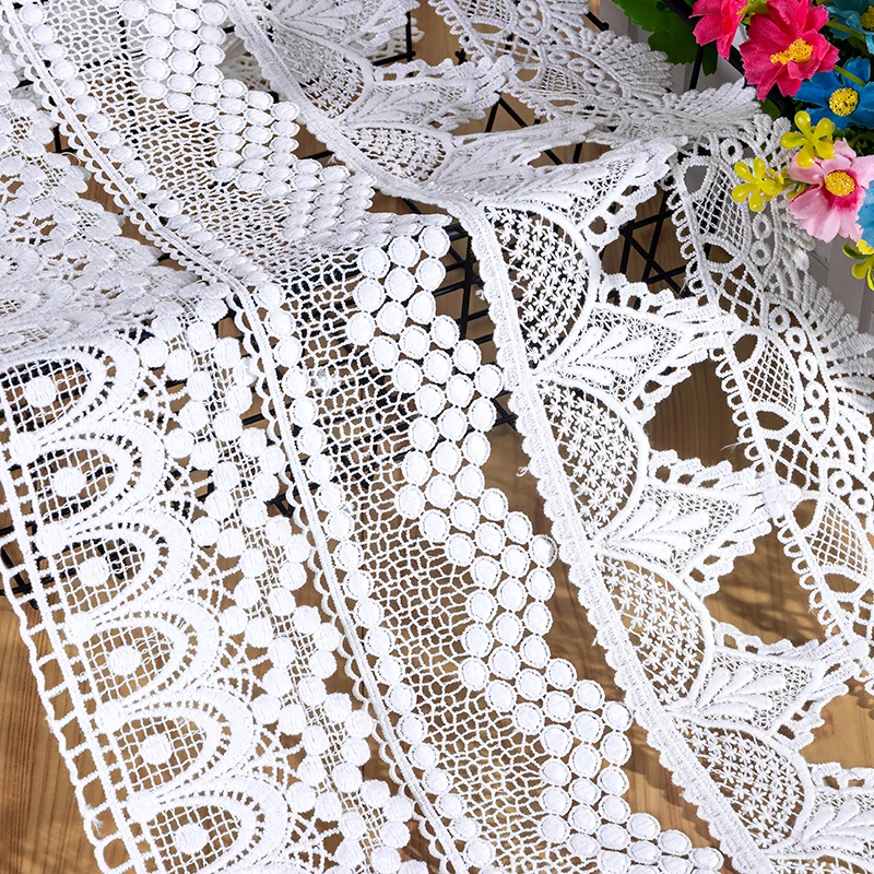 Cinta De Encaje Blanco De 10 Yardas Banda Tejida Encaje Suministros De Boda Ropa Hecha A Mano Envoltura De Regalo Tipo Bordado Encaje Artesanías Costura