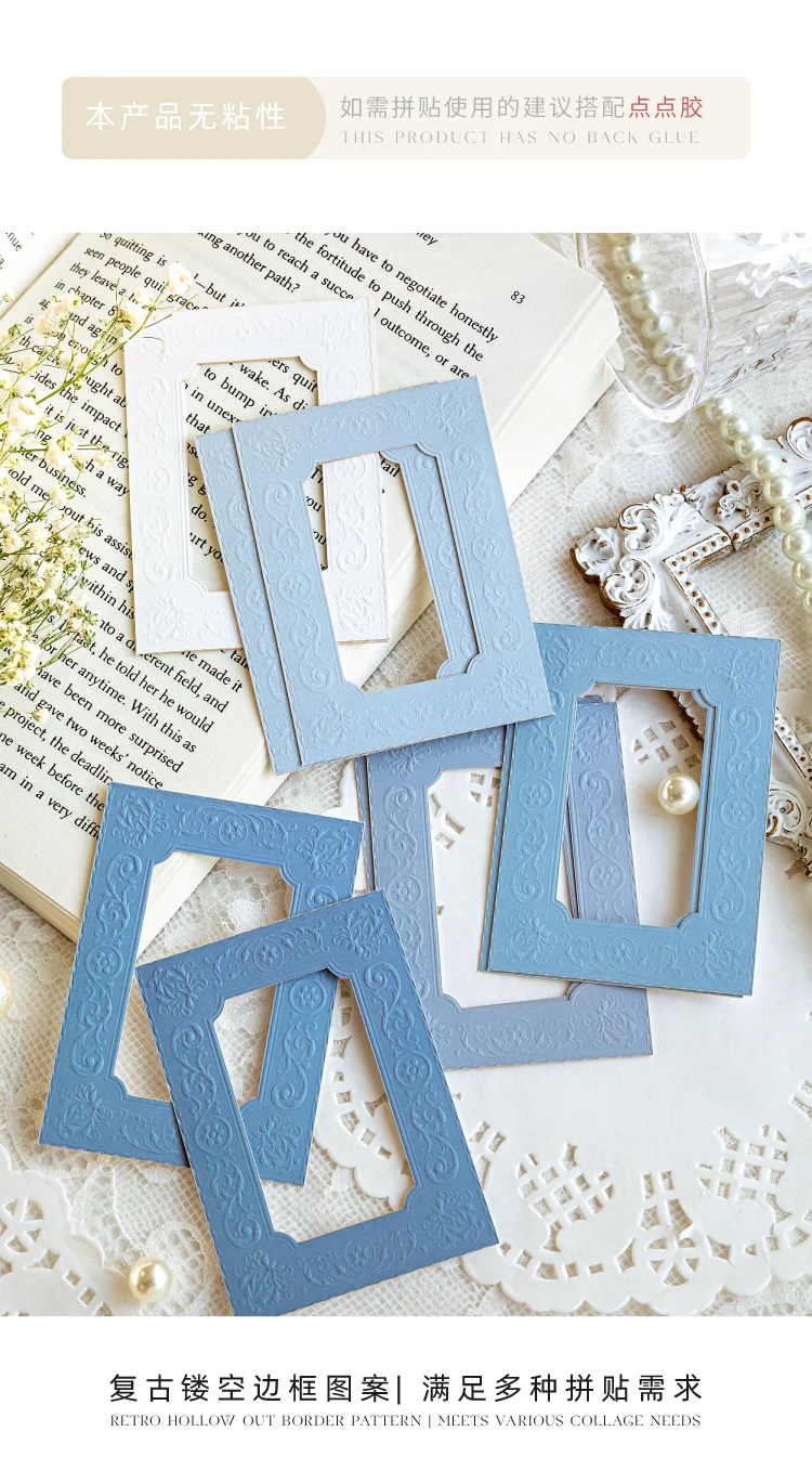 10 Stück Vintage Ausschnitt Rahmen Reliefs Textur Papier Junk Journal DIY Scrapbooking Collage Materialien Planer Kreatives Briefpapier – Detail 6