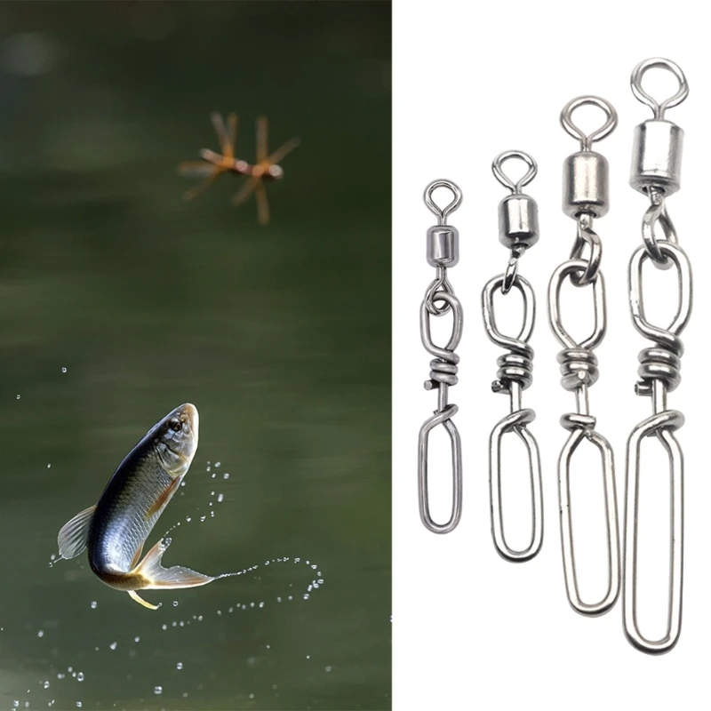 200PCS/Box Tackle Swivel Snap Stainless Steel Fishing Split Rings Fish - View #3