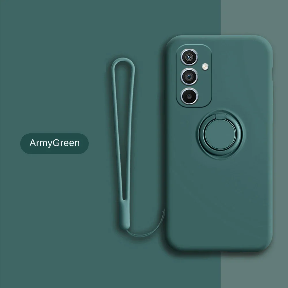 Liquid Silicone Ring Stand Phone Case - Soft Cover with Enhanced Grip