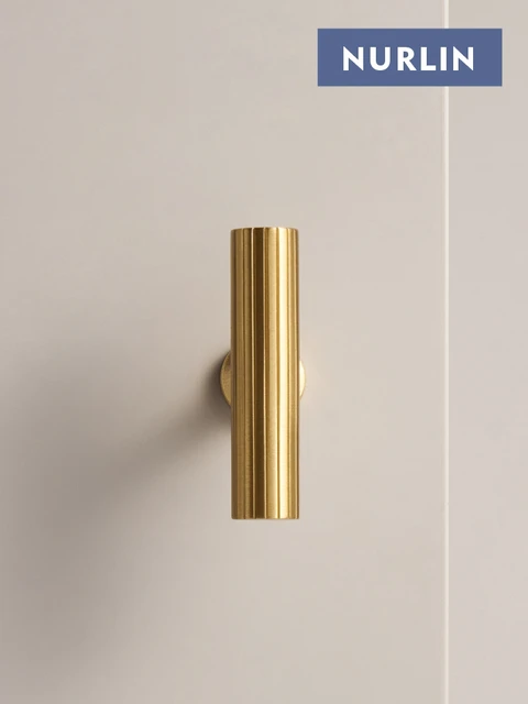 Nurlin ทองเหลือง Art Deco แนวตั้ง Linear KITCHEN Cabinet Knobs T บาร์ห้องนอนตู้เสื้อผ้ายาวดึงลิ้นชัก 6