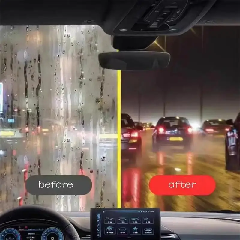 Car Glass Glossy Powerful Car Windshield Cleaner Oil Film Remover Car Window Glass Cleaner Removes Dirt Car Cleaning Brush New