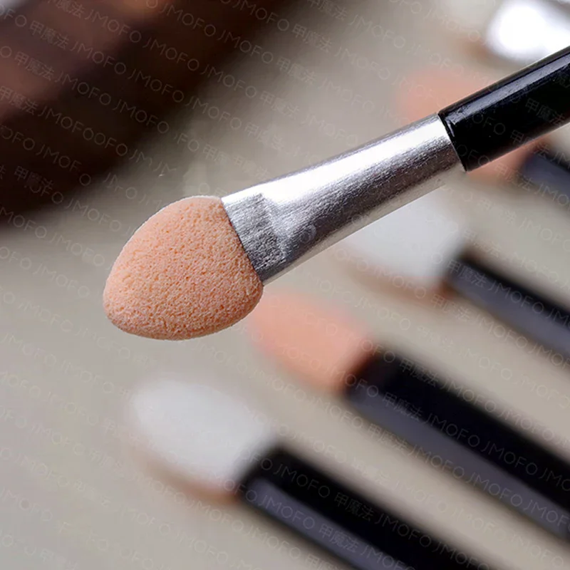 10Pcs Disposable Double-Sided Nail Powder Sponge Brushes Mirror Chrome Pigment Applicator Eyeshadow Sponge Stick Manicure Makeup