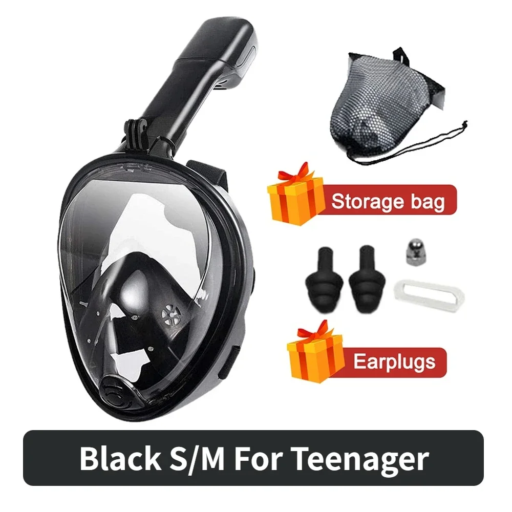 Swimming Underwater Snorkeling Full Face Children Mask Set Scuba Diving Respirator Masks Anti Fog Safe Breathing For Kids Adult