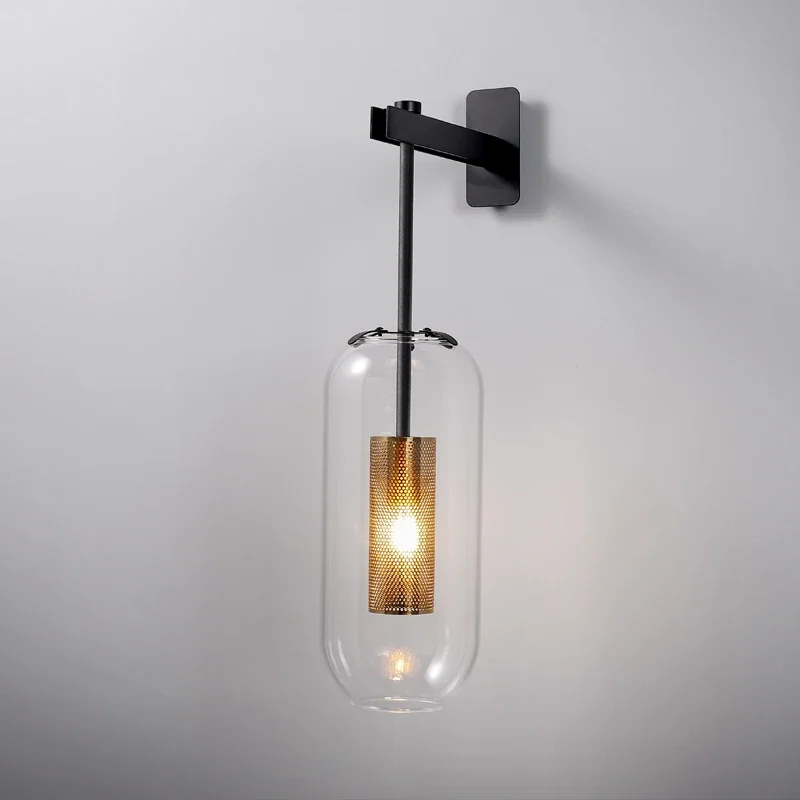 Nowoczesny szklany lampka nocna oprawa Nordic kinkiet oświetlenie oprawa złoty salon przedpokój Staires Lights Home Decor