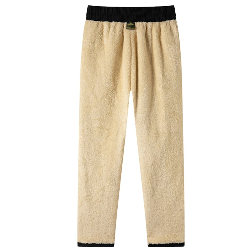 Men's Winter Warm Sports Pants Waterproof Outdoor Casual Loose Drawstring