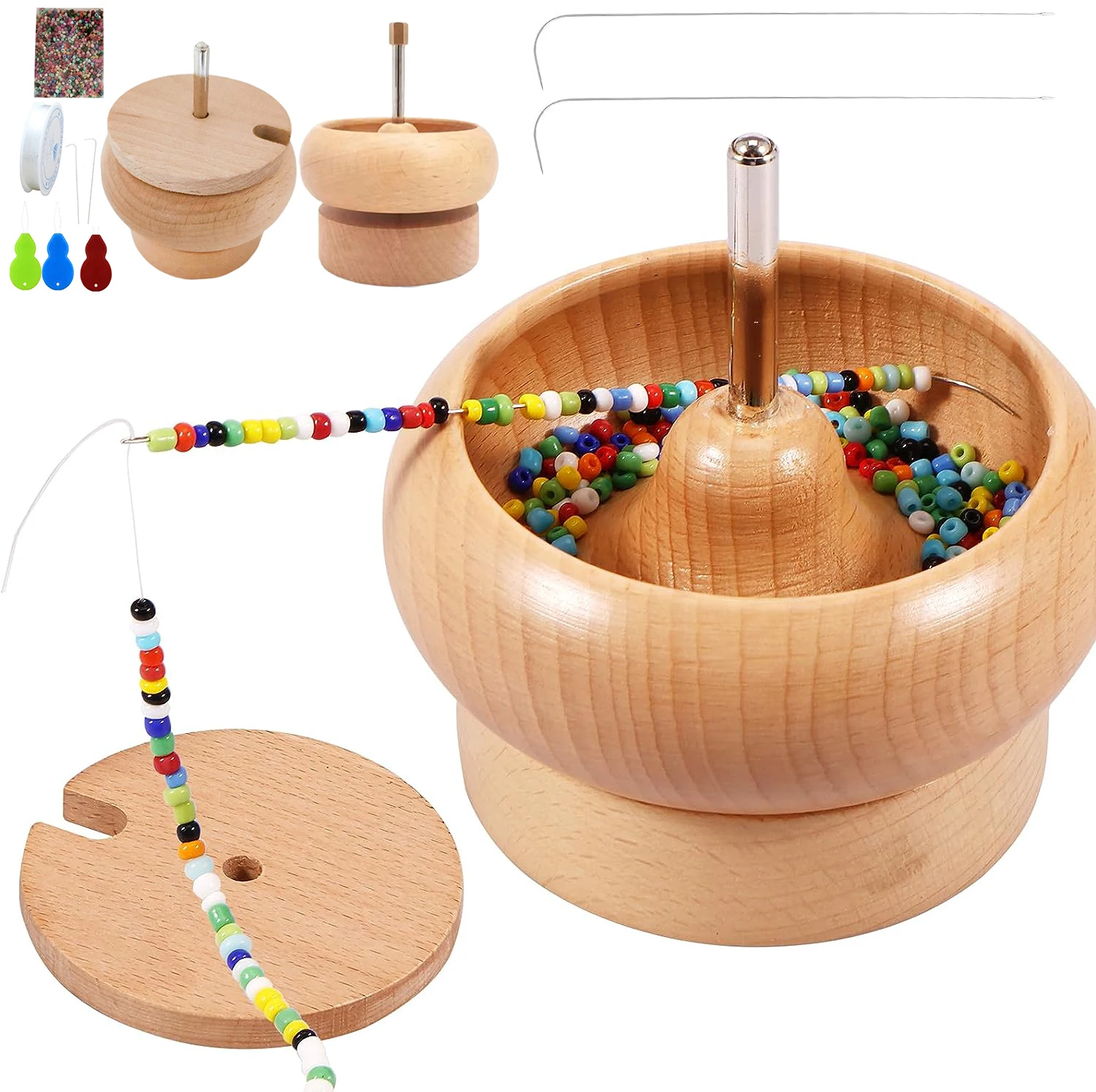 Bracelet Spinner Wooden Clay Bead Spinner For Jewelry Making Waist Bead  Spinner And Beads Kit With 4 Bowls 2 Needles And 1000Pcs - AliExpress