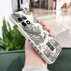 Flying Dragon Liquid Silicone Phone Case - OnePlus 9RT 5G (White)
