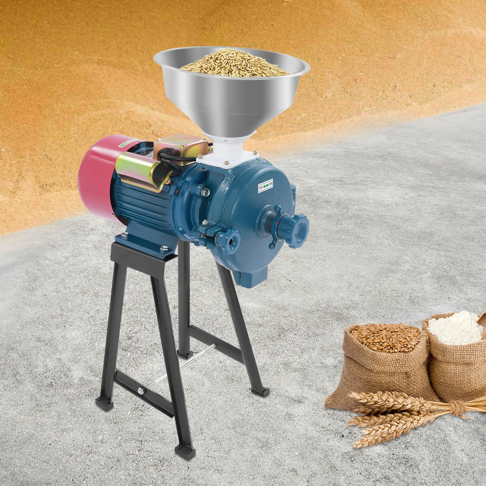 2200W Electric Wet Grain Mill Grinder - 120 Lbs/h Capacity For Soybeans, Rice, Corn (110V)