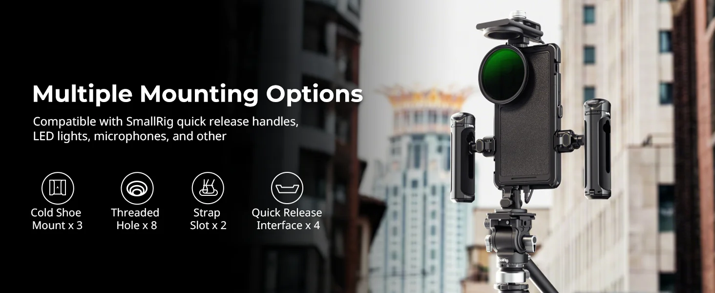 SmallRig S25 Ultra Telefonkäfig, mobiles Videokäfig-Set für Samsung S25 Ultra mit 17-mm-Objektivrückplatte, Filteradapter -5254 – Detail 3