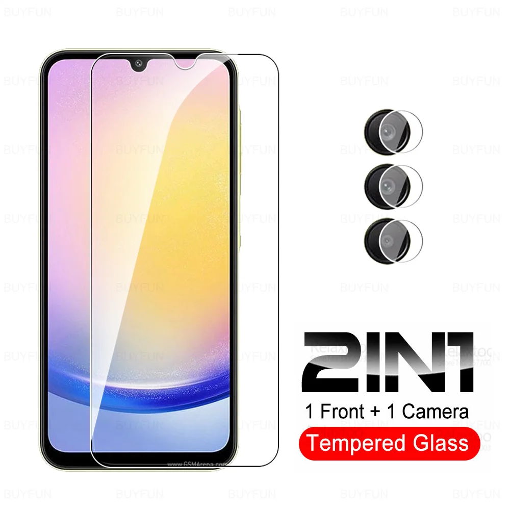 

Закаленное стекло для камеры 2 в 1 для Samsung Galaxy A25 5G, Защита экрана для объектива Samsang A 25 25A GalaxyA25, 6,5 дюйма, 2023 полная защитная пленка