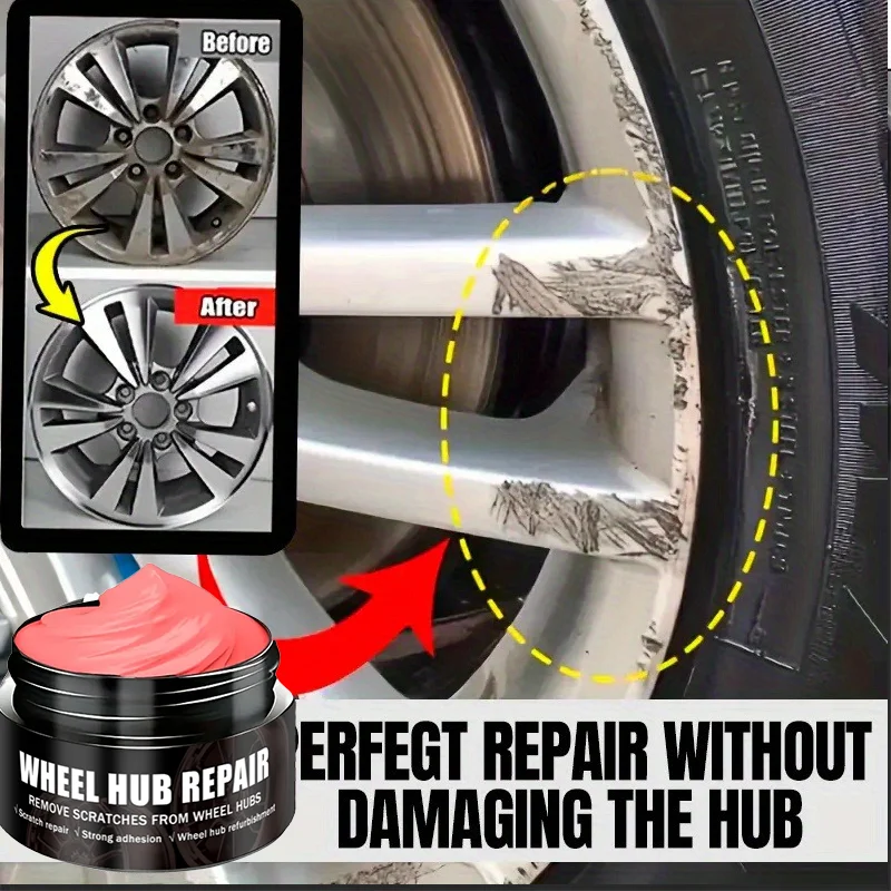 Car Wheel Rim Scratch Refurbishment Paste for BNW Tire Rim Scratch Paint Repair Paste Black And White Silver Aluminum Alloy