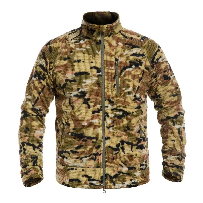 Autumn and Winter New Fleece Warm L3 Tactical Men's Jacket Solid Color Casual Loose Multi Pocket Zippered Outdoor Sports Coat
