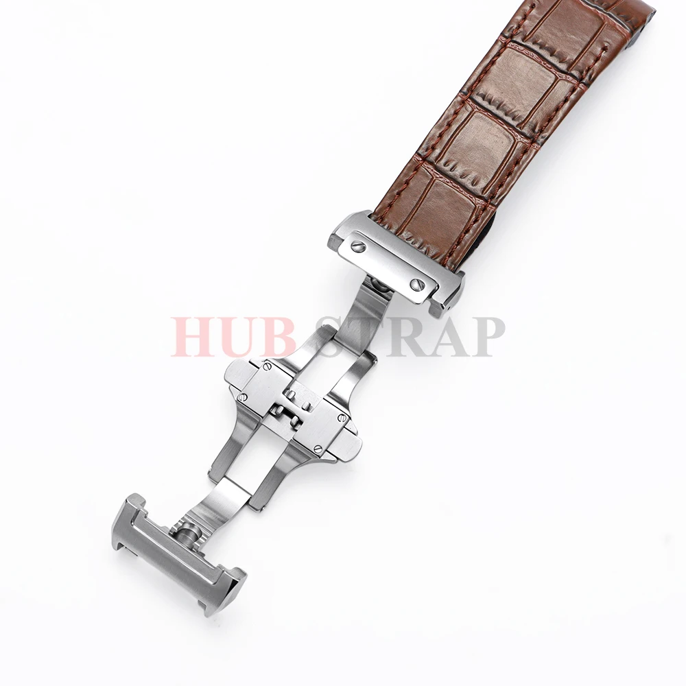 Premium Leather Watch Band Strap - Soft Cowhide with Folding Buckle for Unisex Luxury Timepieces