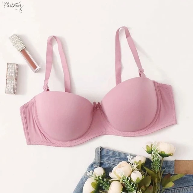 Women Sexy Gather Bra Strapless Bras Invisible Bras for Wedding Dress, C D  Cup 