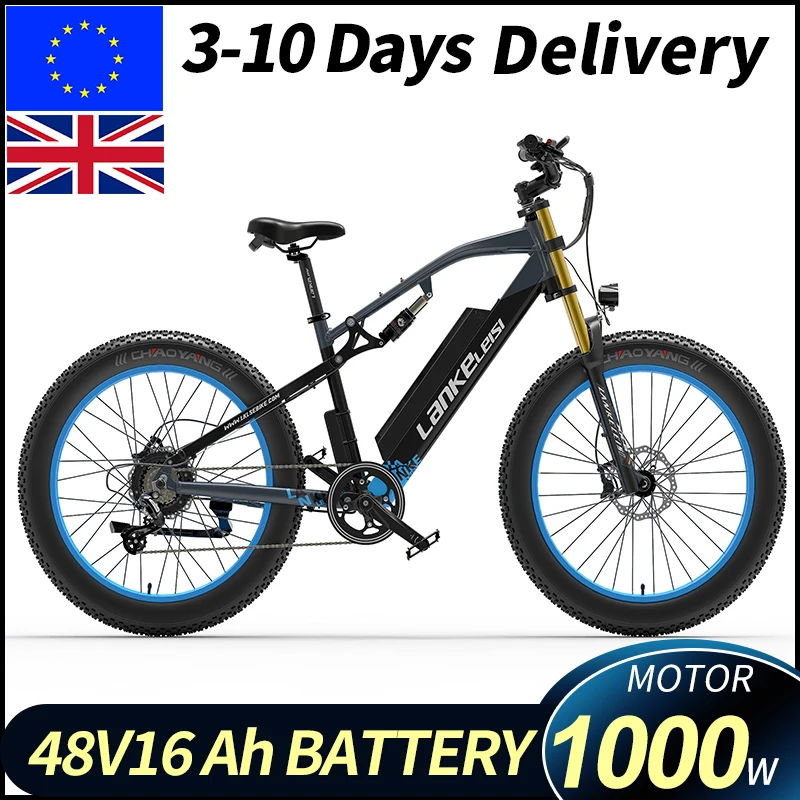 Eu Uk 10 Giorni Di Consegna Lankeleisi Rv700 1000W 48 V16Ah Freno Idraulico A Doppia Sospensione 26*4.0 Fat Bike Snow Bike