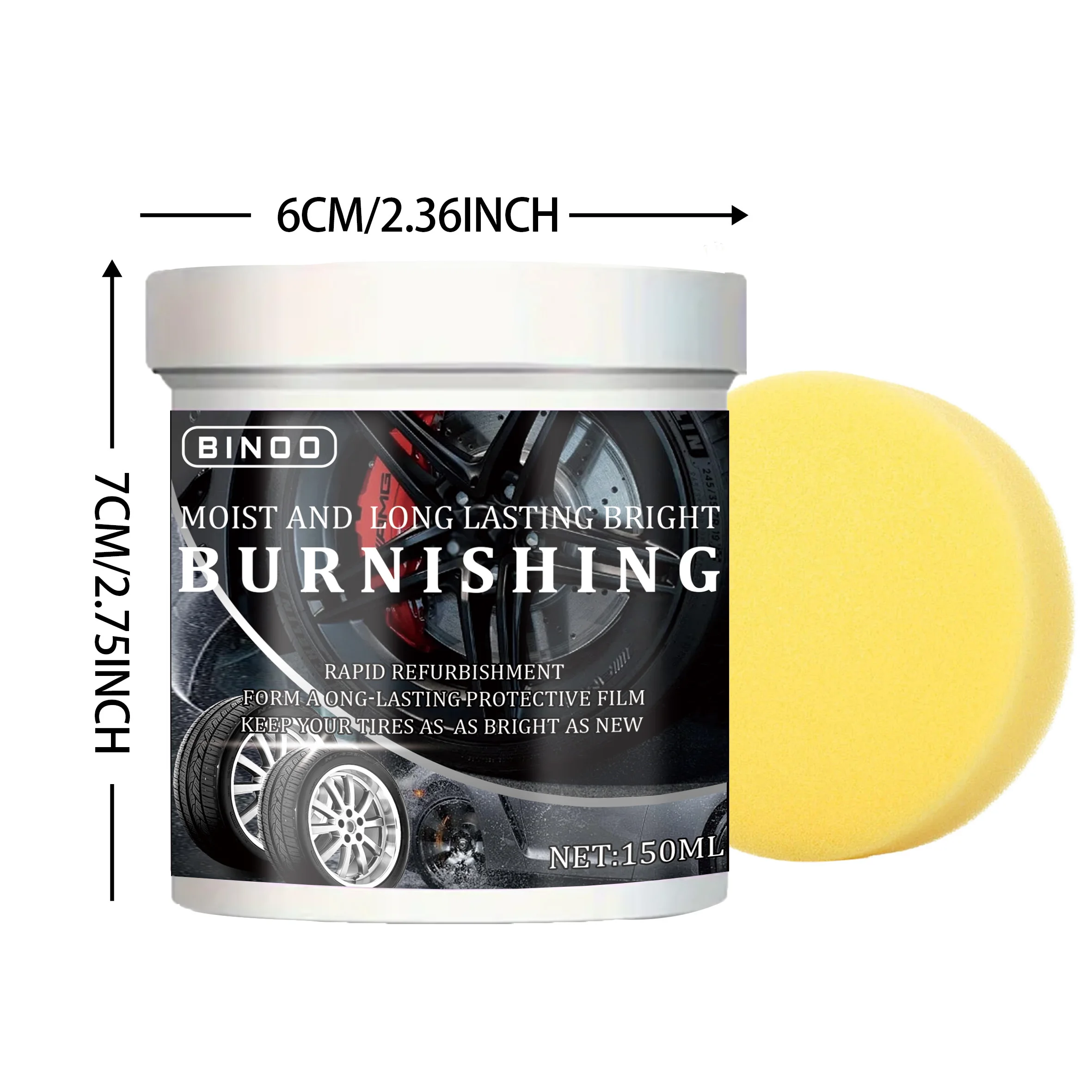 Tire Blackening Coating Wax Hydrating Luster and Protection Anti-Aging Tire Care Coating with Sponge Applicator