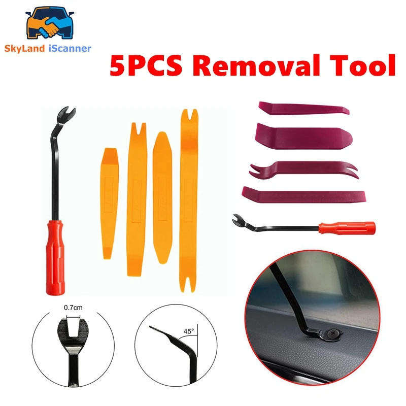 

2023 High quality 5pcs Remover Removal Puller Pry Tool Car Door Panel Trim Upholstery Retaining Clip Plier Tool Hand Tool Set