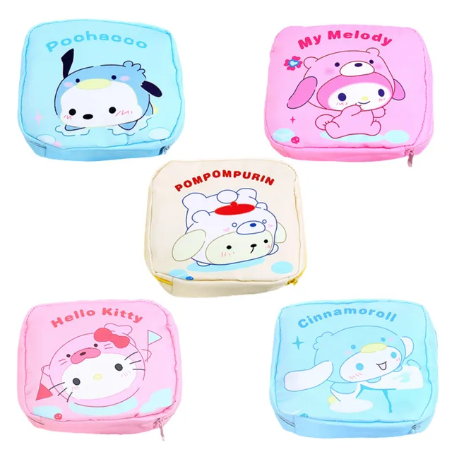 Kawaii Anime Sanrios Ice series Cartoon Oxford Cloth Storage Bag Cute Portable Coin Purse Earphone Bag for Girls Birthday Gifts 1