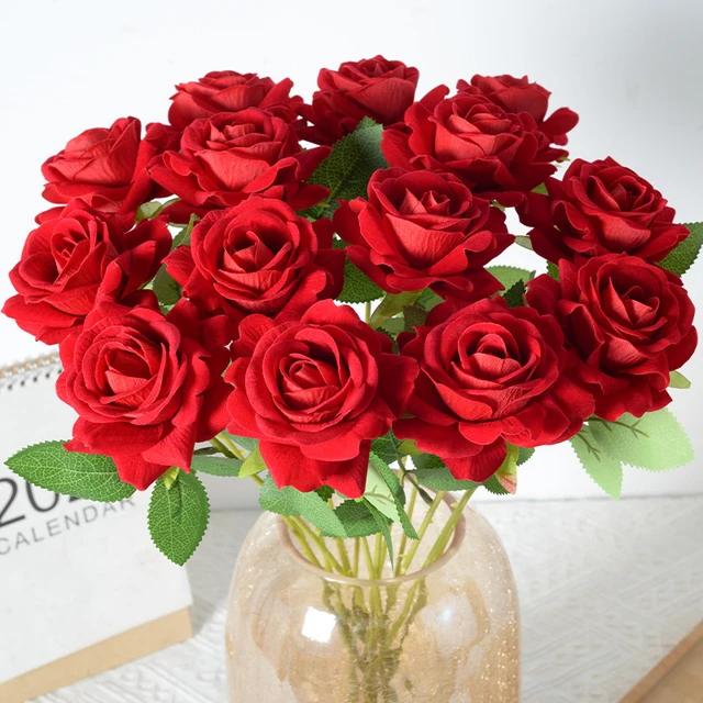1/3/5/10pcs Artificial Rose Red Rose Bouquet Eternal Roses Bouquet